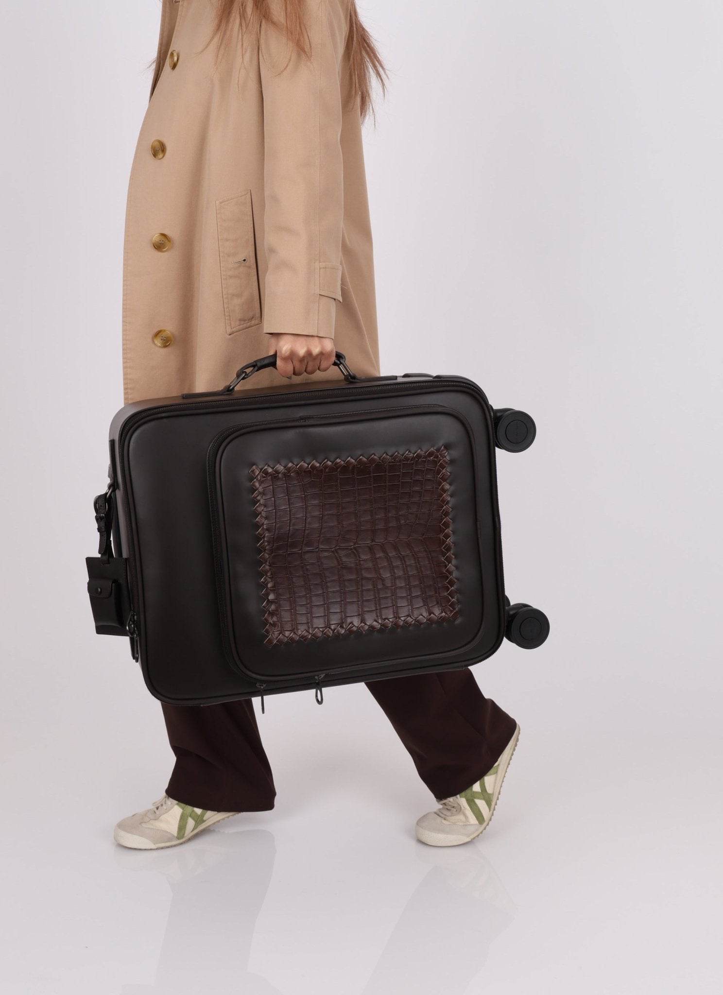 Bottega Veneta Intrecciato Cuir & Crocodile Carry On Suitcase - FashioNica