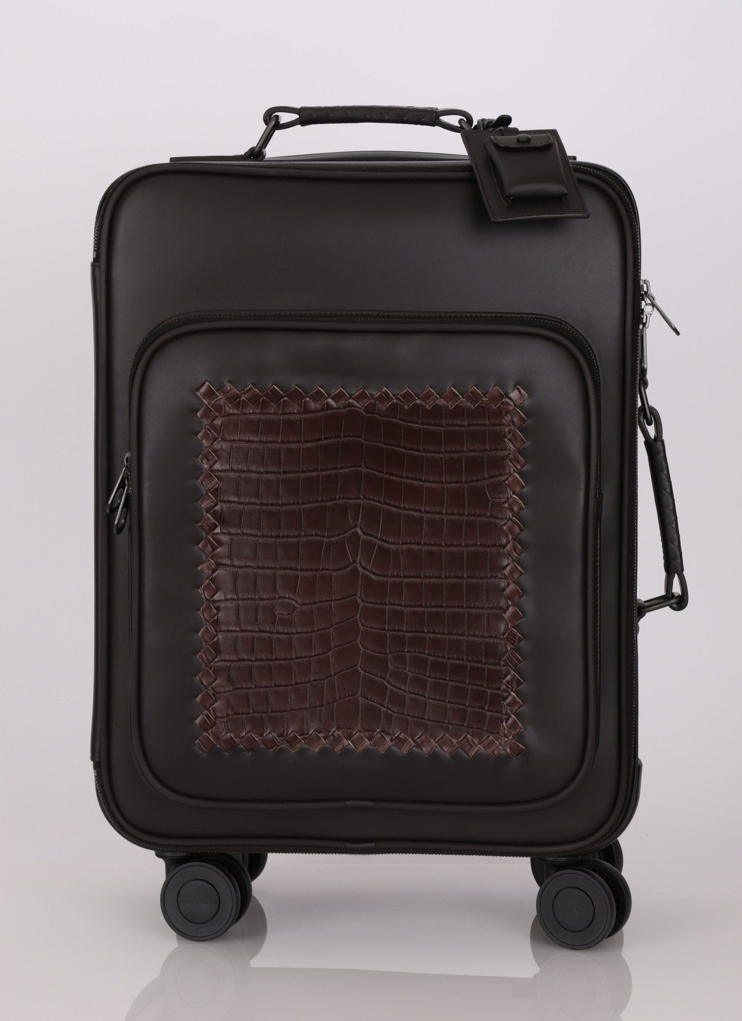 Bottega Veneta Intrecciato Cuir & Crocodile Carry On Suitcase - FashioNica