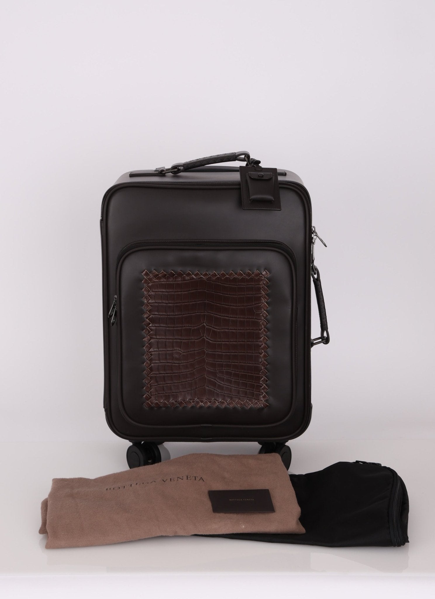 Bottega Veneta Intrecciato Cuir & Crocodile Carry On Suitcase - FashioNica