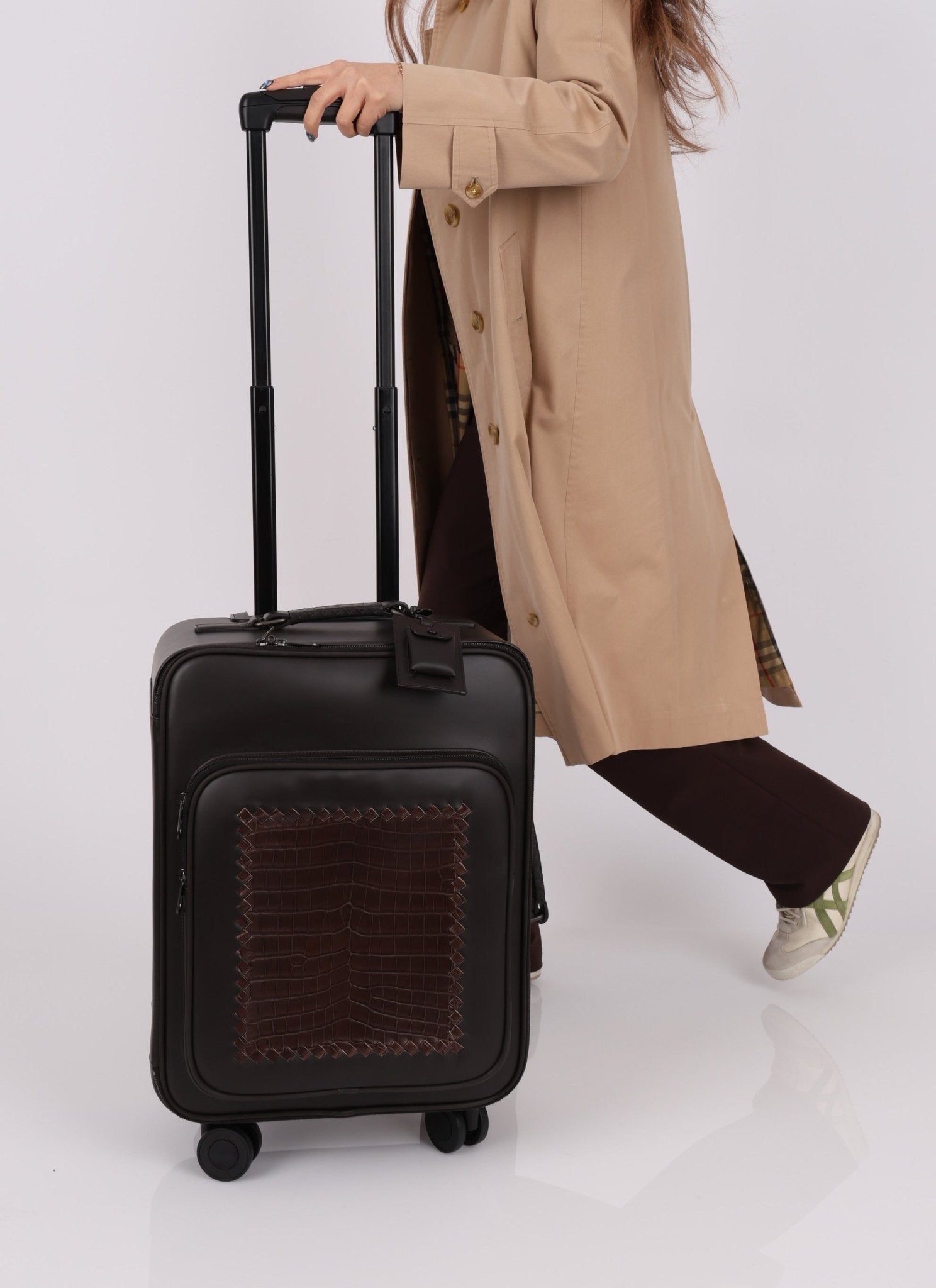 Bottega Veneta Intrecciato Cuir & Crocodile Carry On Suitcase - FashioNica