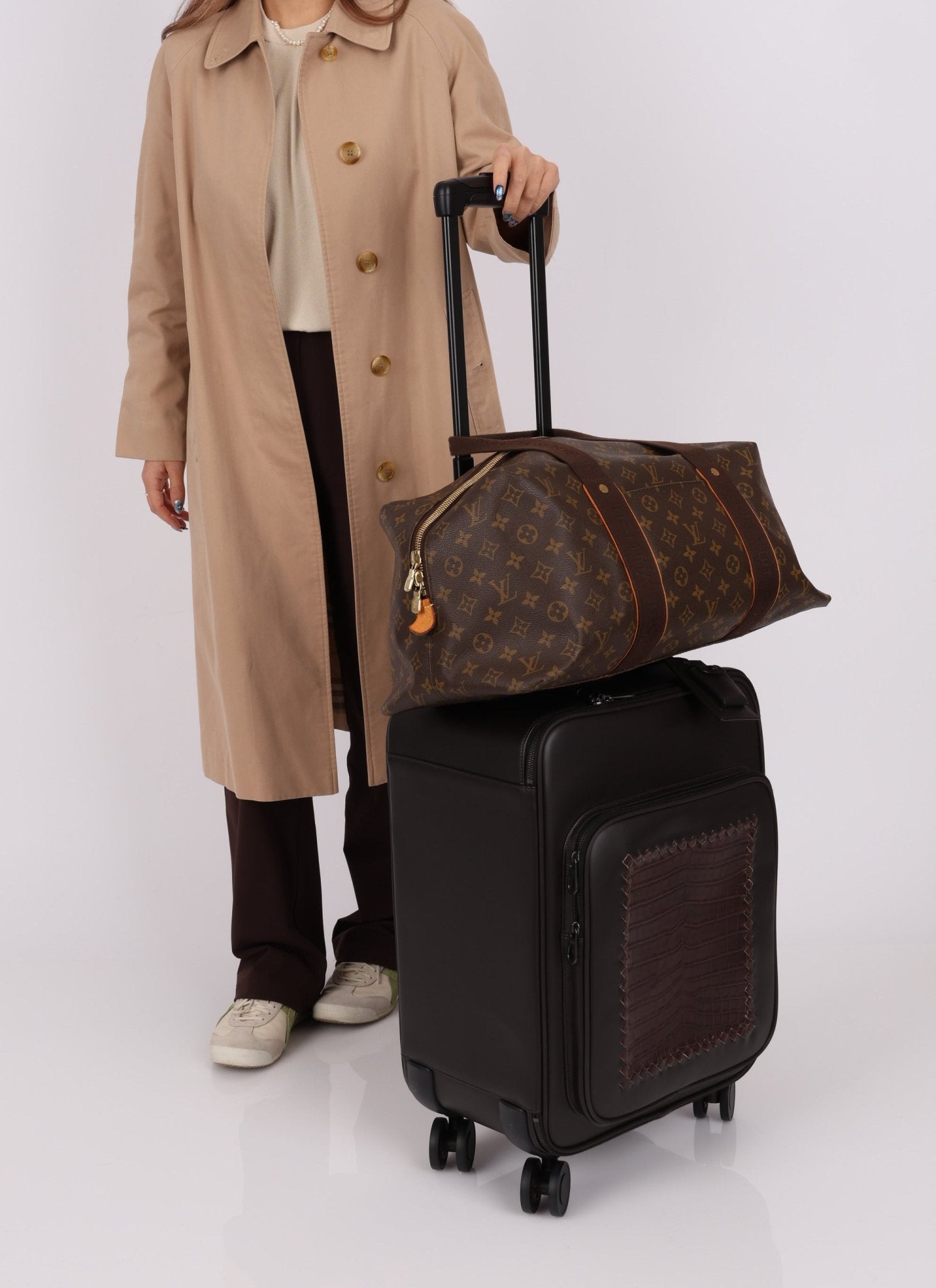 Bottega Veneta Intrecciato Cuir & Crocodile Carry On Suitcase - FashioNica