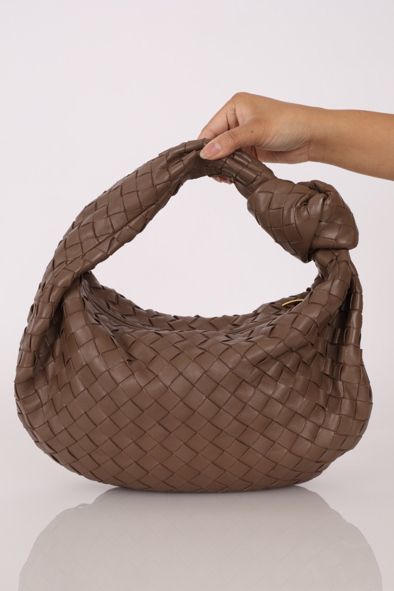Bottega Veneta Intrecciato Dark Taupe Teen Jodie - FashioNica