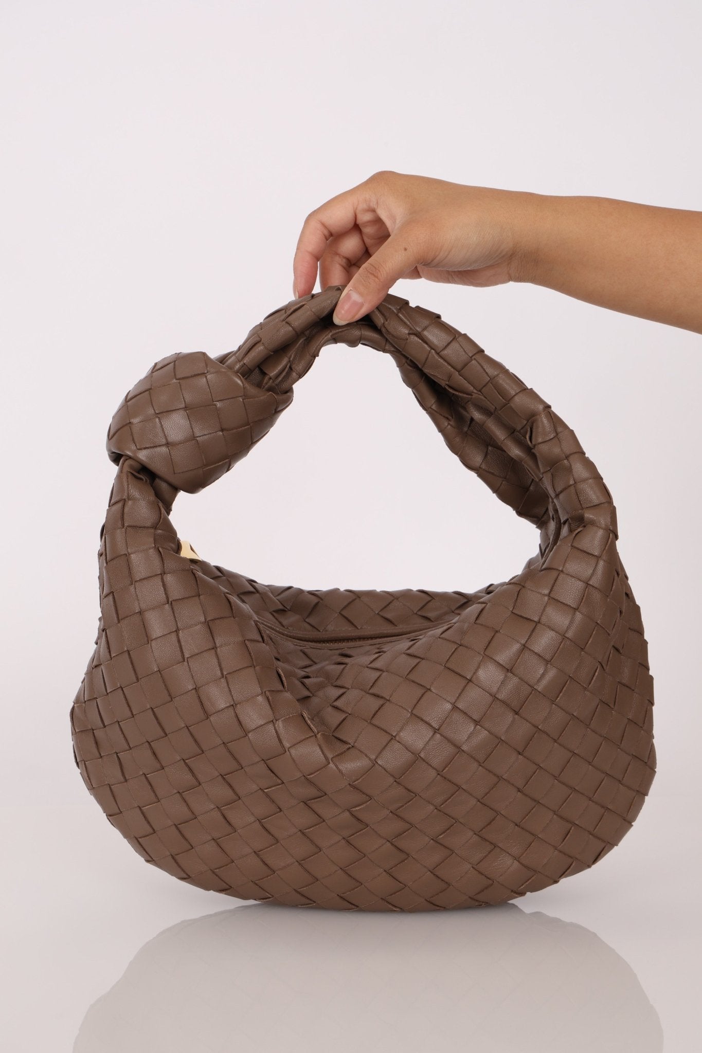 Bottega Veneta Intrecciato Dark Taupe Teen Jodie - FashioNica