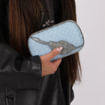 Bottega Veneta Intrecciato Light Blue Python Break Kisslock Clutch - FashioNica