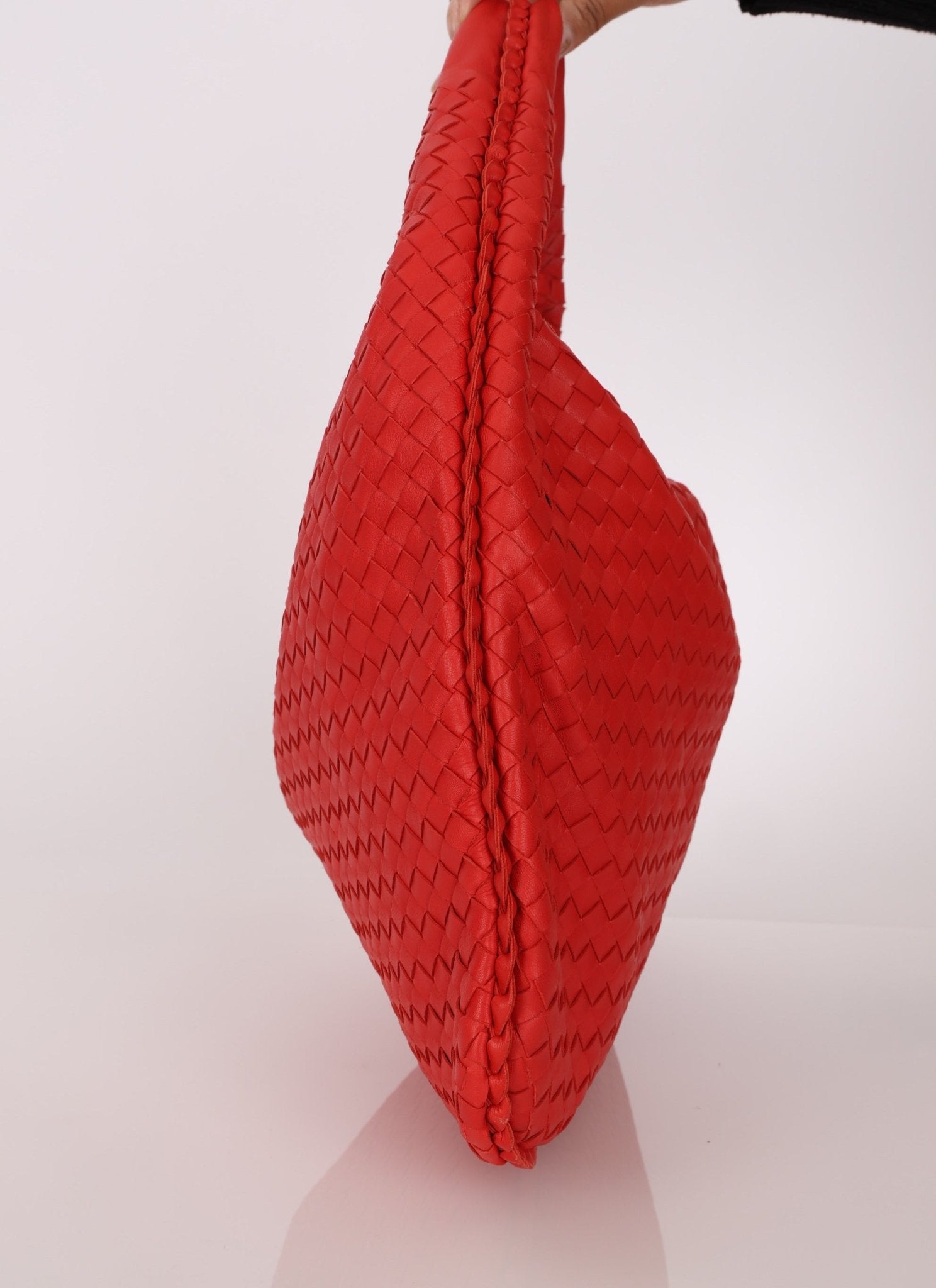 Bottega Veneta Intrecciato Red Hobo w/ Mirror - FashioNica