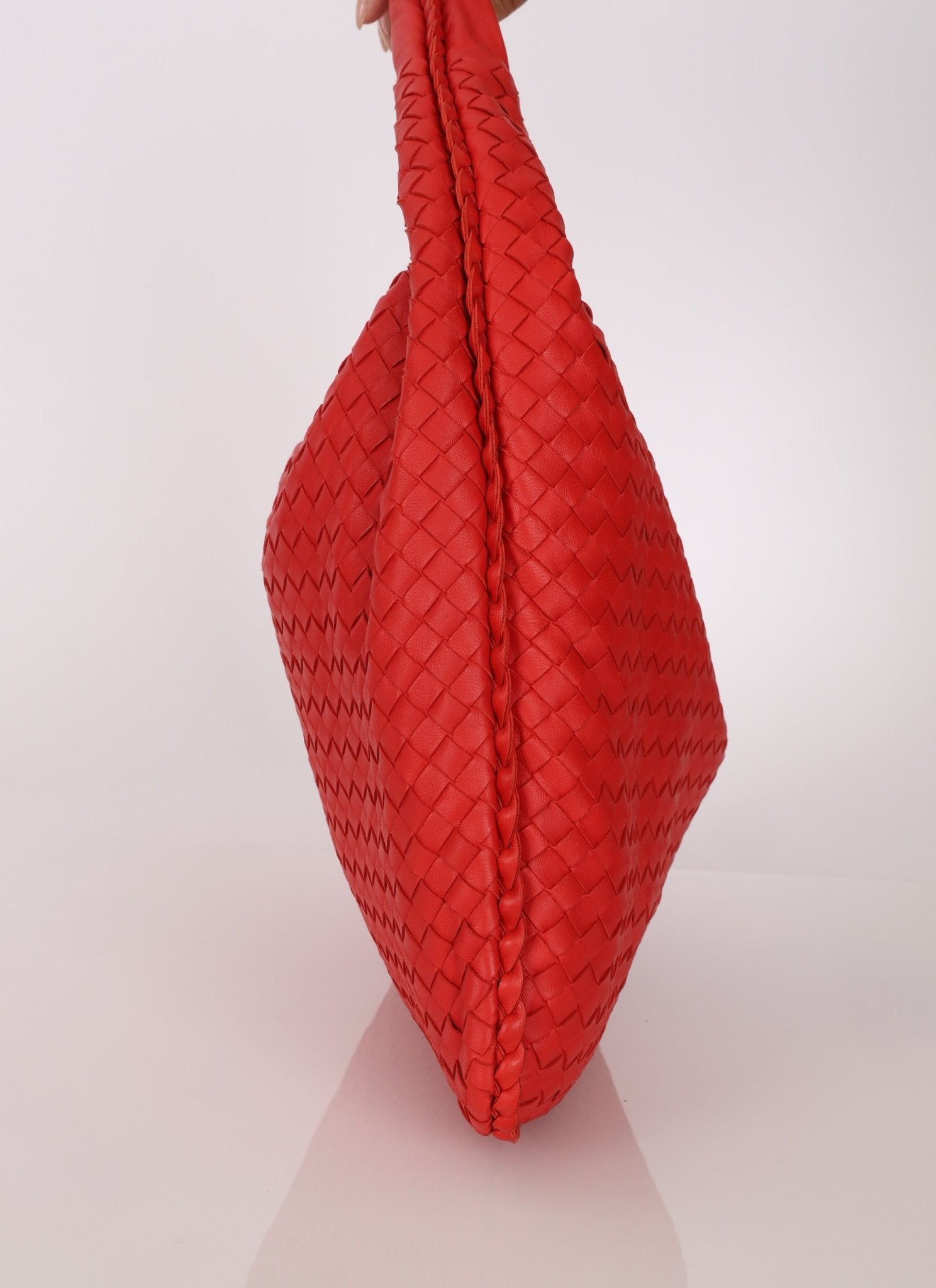 Bottega Veneta Intrecciato Red Hobo w/ Mirror - FashioNica
