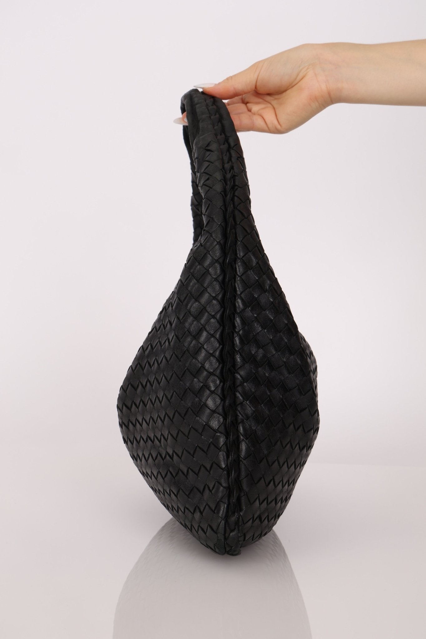 Bottega Veneta Intrecciato Small Black Hobo - FashioNica