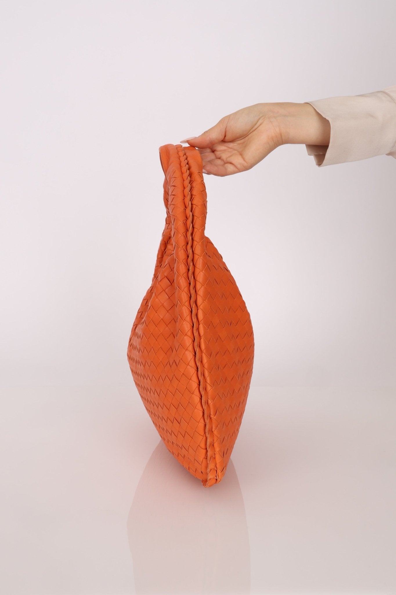 Bottega Veneta Lambskin Clementine Intrecciato Medium Hobo - FashioNica