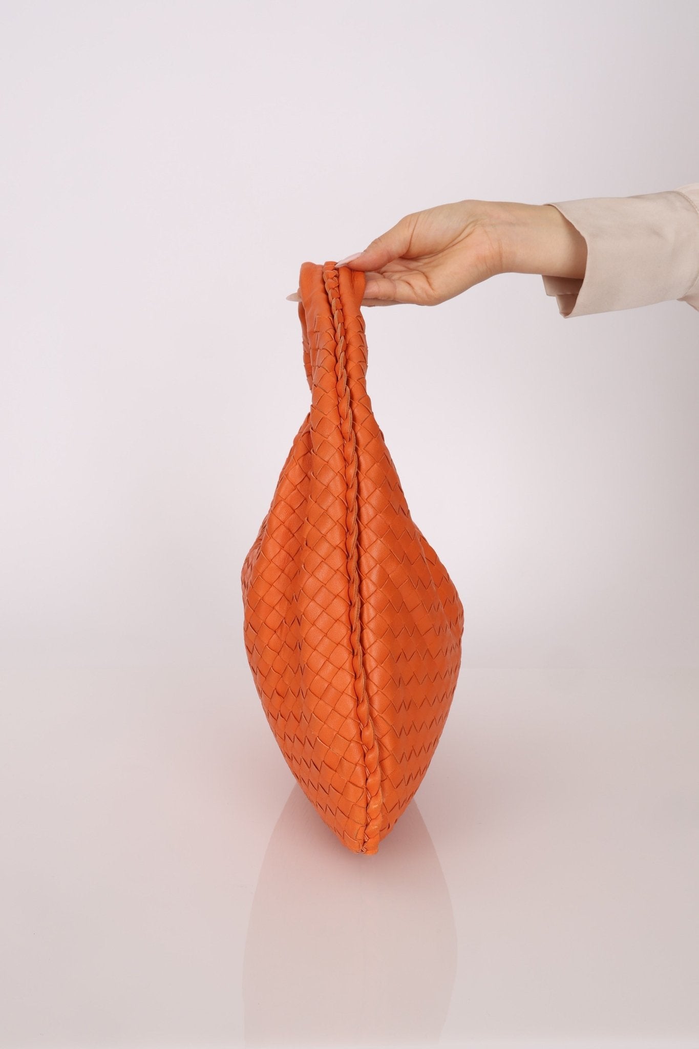 Bottega Veneta Lambskin Clementine Intrecciato Medium Hobo - FashioNica