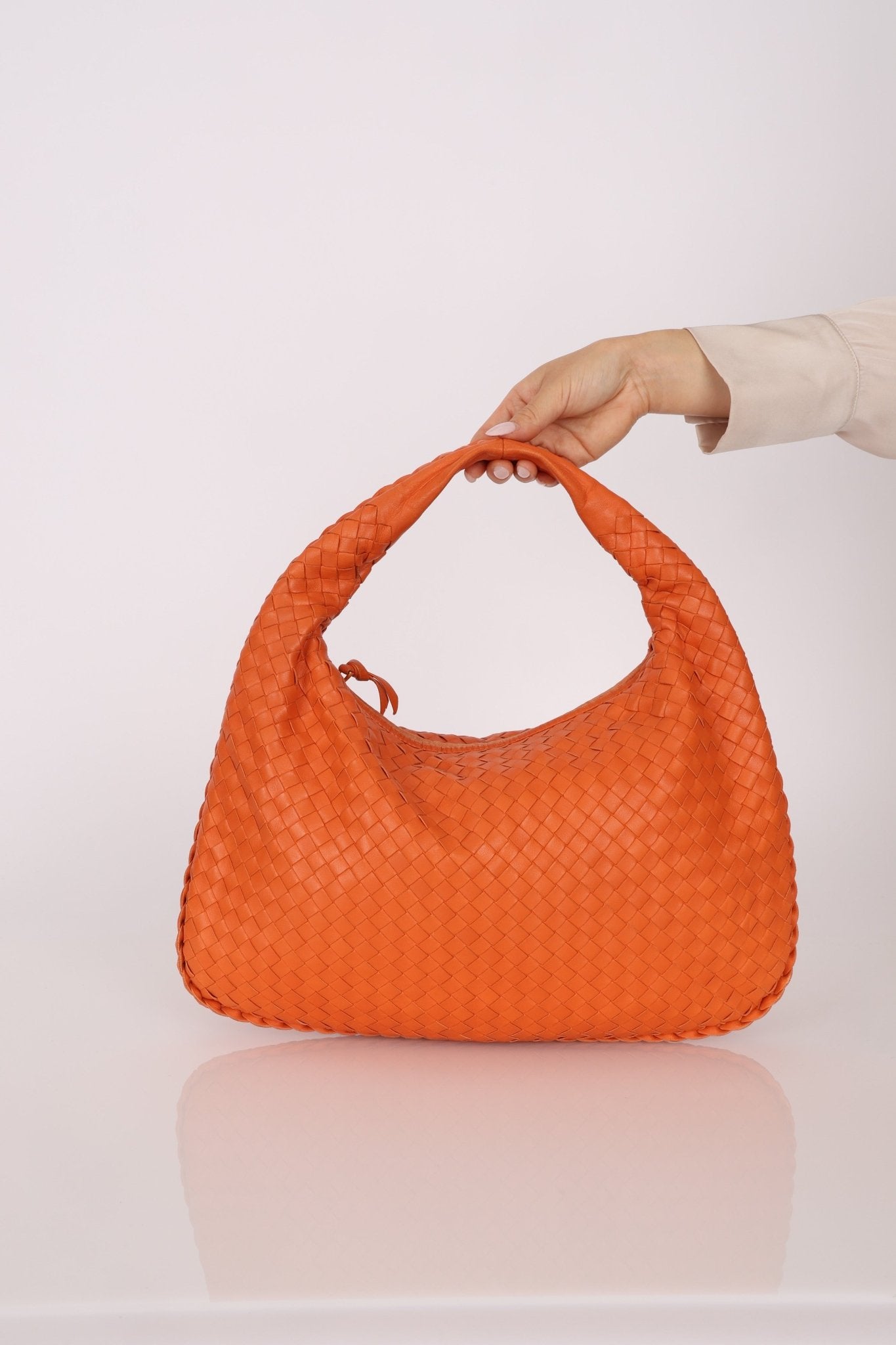 Bottega Veneta Lambskin Clementine Intrecciato Medium Hobo - FashioNica