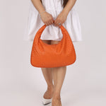 Bottega Veneta Lambskin Clementine Intrecciato Medium Hobo - FashioNica