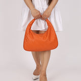 Bottega Veneta Lambskin Clementine Intrecciato Medium Hobo - FashioNica