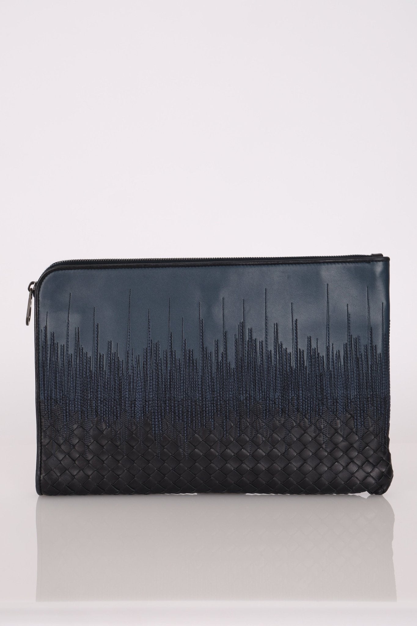 Bottega Veneta Lambskin Intrecciato Embroidered Degrade Clutch - FashioNica