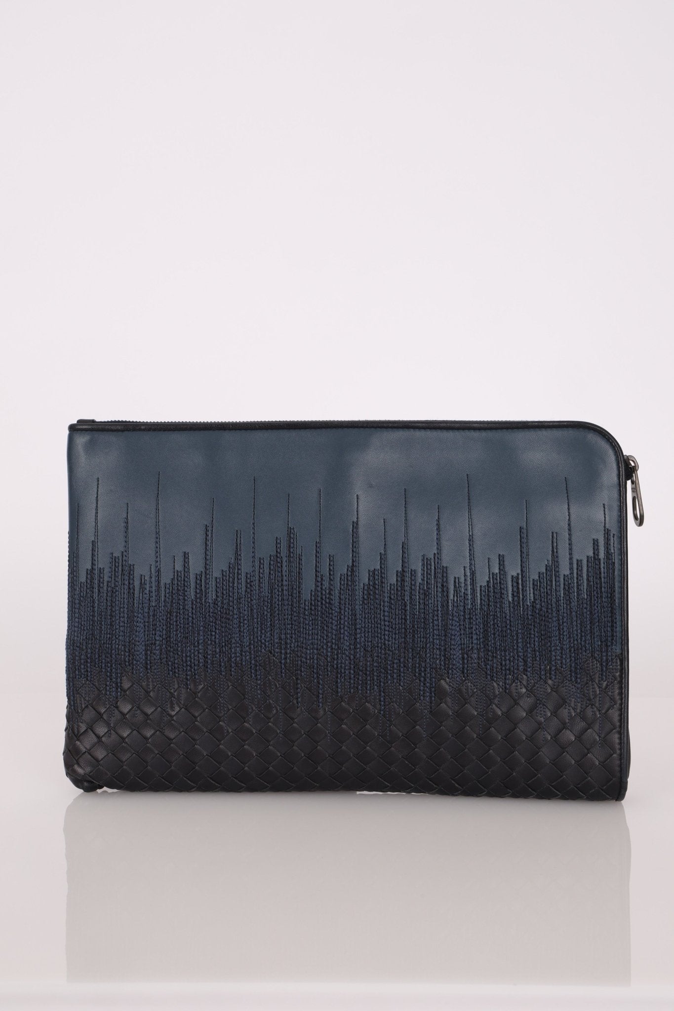 Bottega Veneta Lambskin Intrecciato Embroidered Degrade Clutch - FashioNica