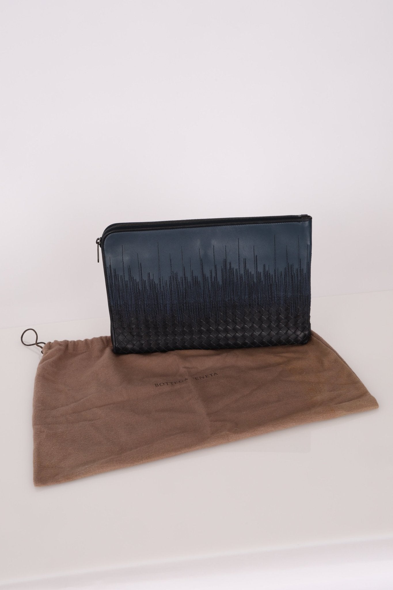 Bottega Veneta Lambskin Intrecciato Embroidered Degrade Clutch - FashioNica