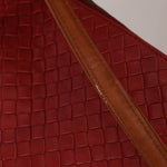 Bottega Veneta Lambskin Red Intrecciato Papier Shoulder Bag - FashioNica