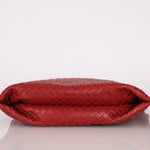 Bottega Veneta Lambskin Red Intrecciato Papier Shoulder Bag - FashioNica