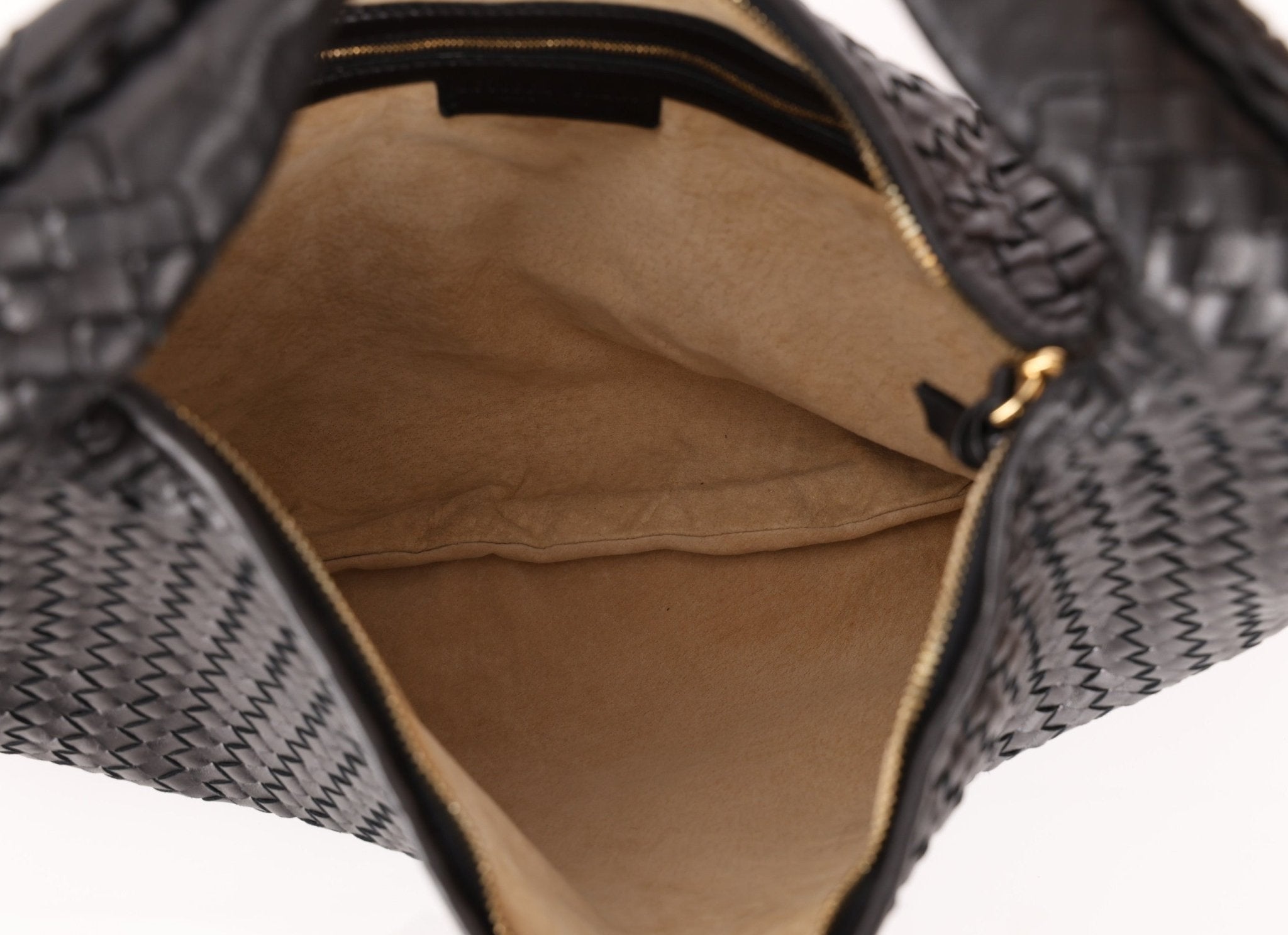 Bottega Veneta Large Intrecciato Black Hobo w Mirror - FashioNica