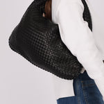 Bottega Veneta Large Intrecciato Black Hobo w Mirror - FashioNica