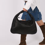 Bottega Veneta Large Intrecciato Black Hobo w Mirror - FashioNica