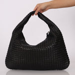 Bottega Veneta Large Intrecciato Black Hobo w Mirror - FashioNica