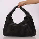 Bottega Veneta Large Intrecciato Black Hobo w Mirror - FashioNica