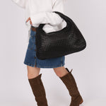 Bottega Veneta Large Intrecciato Black Hobo w Mirror - FashioNica