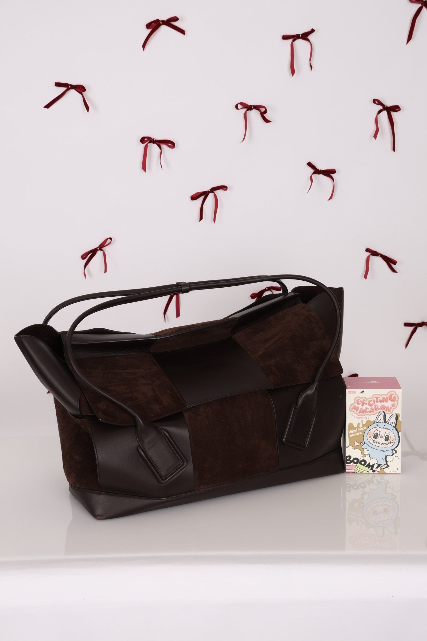 Bottega Veneta Maxi Suede & Leather Intrecciato XL Arco Tote - FashioNica