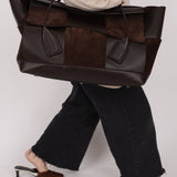 Bottega Veneta Maxi Suede & Leather Intrecciato XL Arco Tote - FashioNica