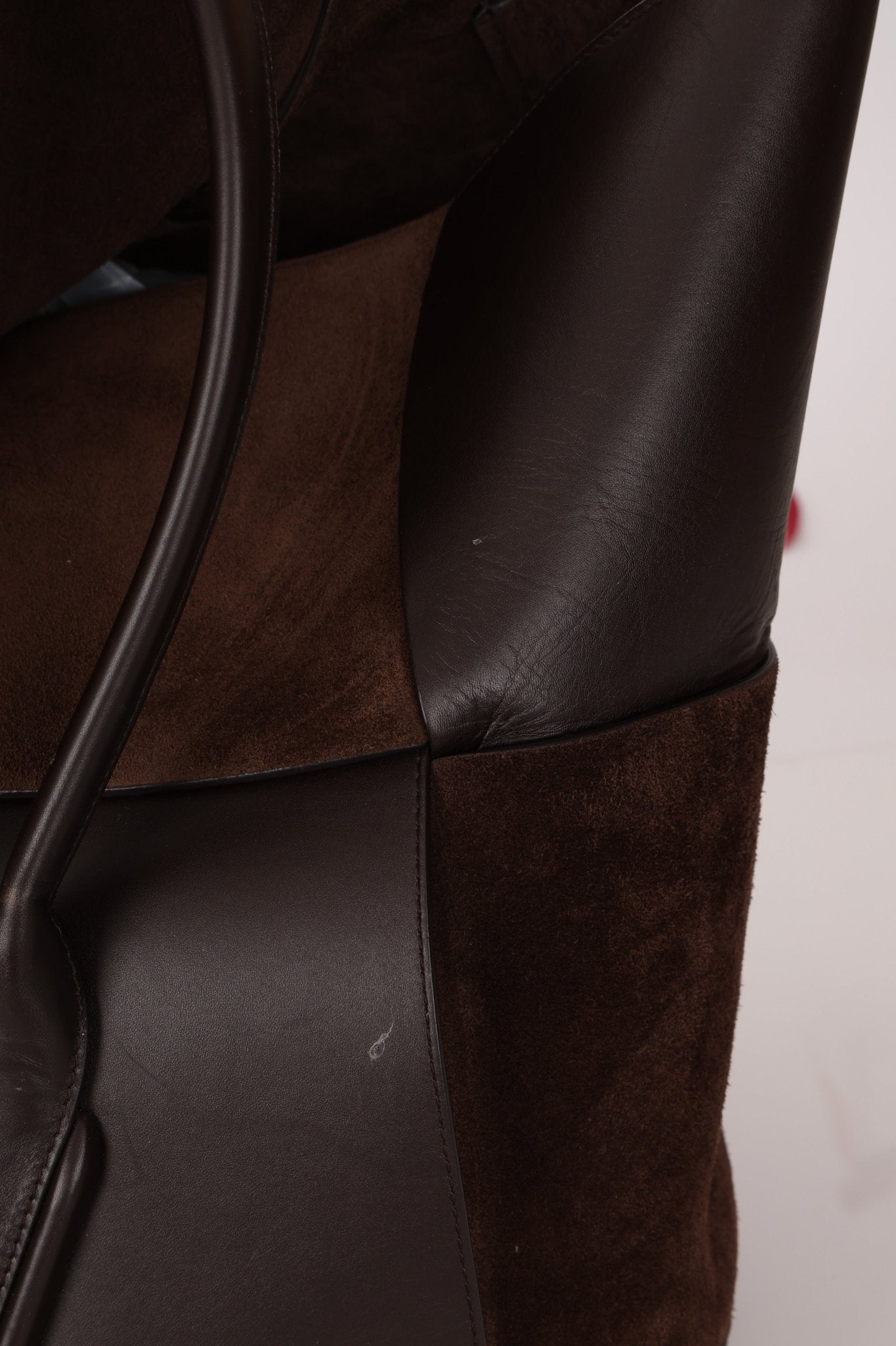 Bottega Veneta Maxi Suede & Leather Intrecciato XL Arco Tote - FashioNica