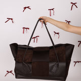 Bottega Veneta Maxi Suede & Leather Intrecciato XL Arco Tote - FashioNica