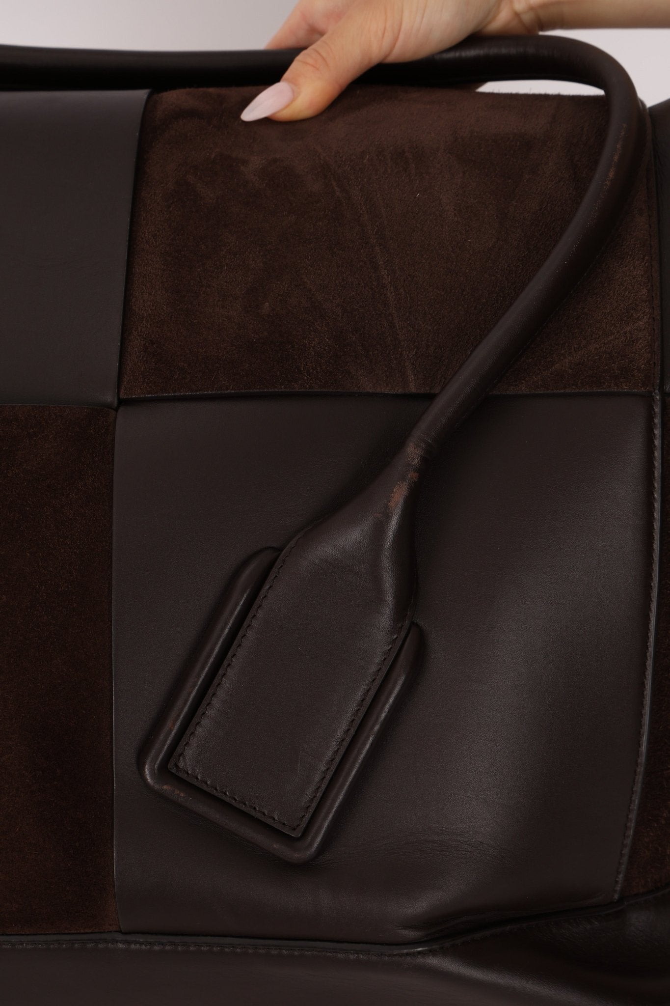 Bottega Veneta Maxi Suede & Leather Intrecciato XL Arco Tote - FashioNica