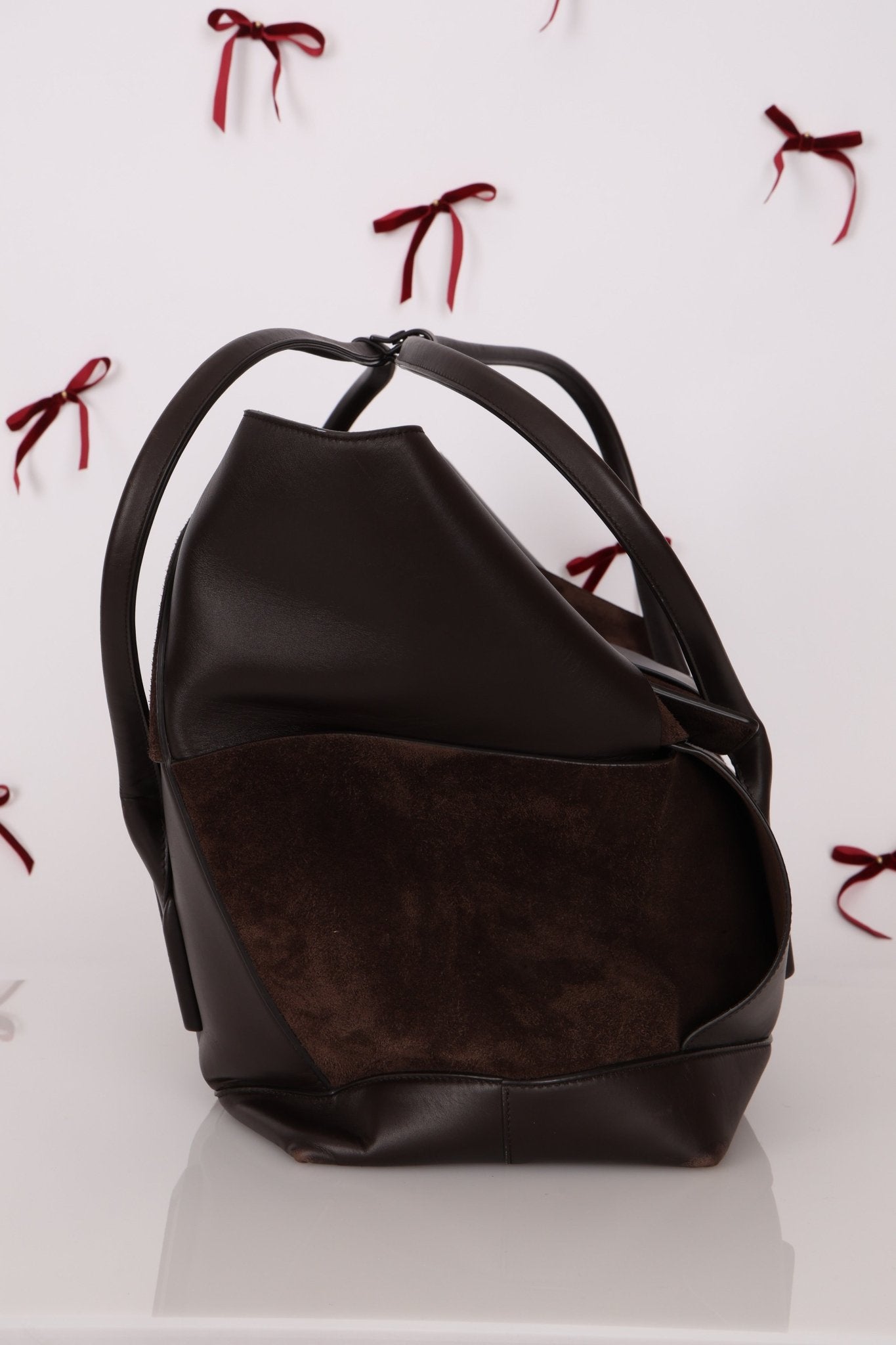 Bottega Veneta Maxi Suede & Leather Intrecciato XL Arco Tote - FashioNica