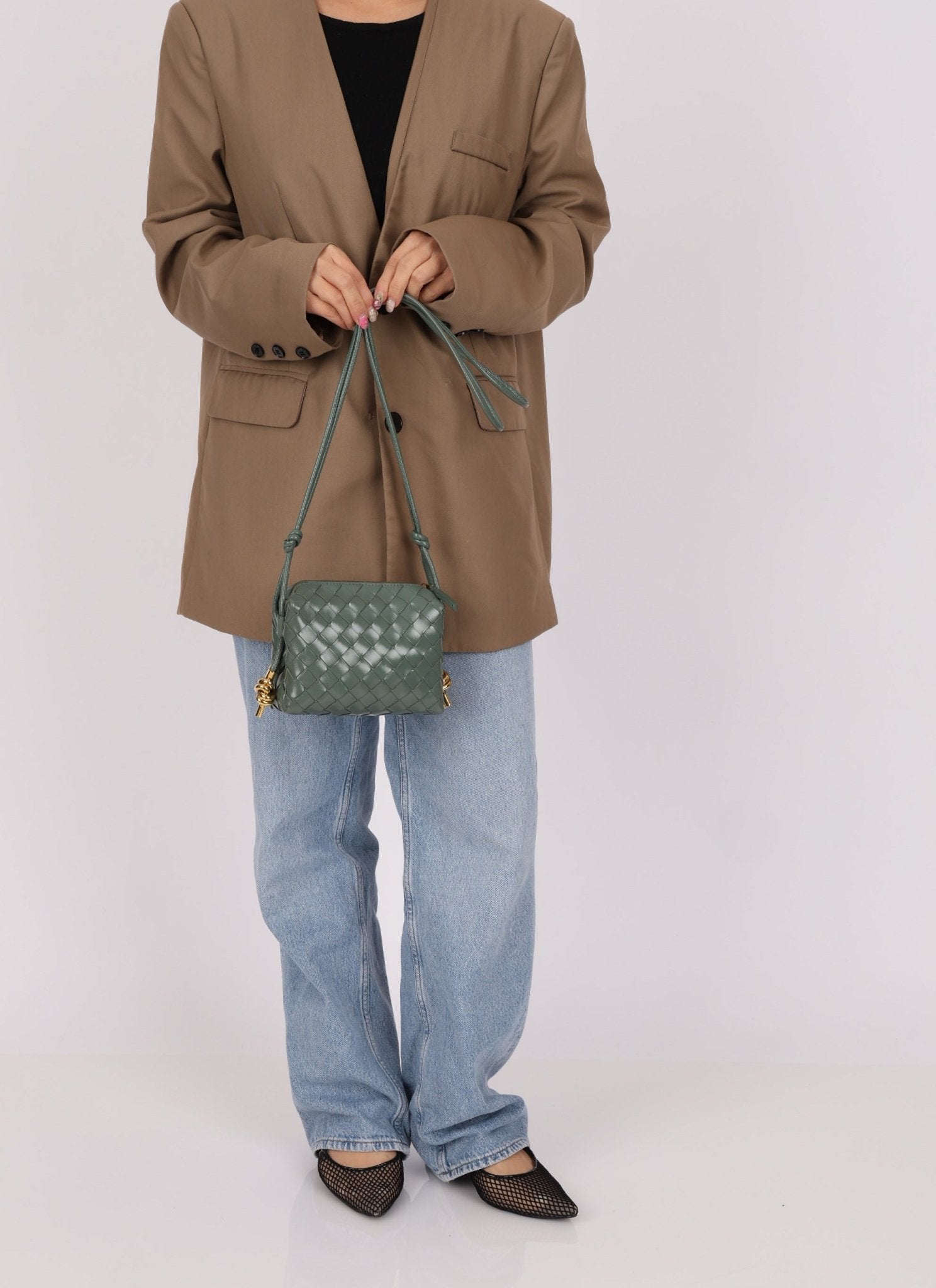 Bottega Veneta Mini Loop Intrecciato Polished Leather Camera Bag - FashioNica