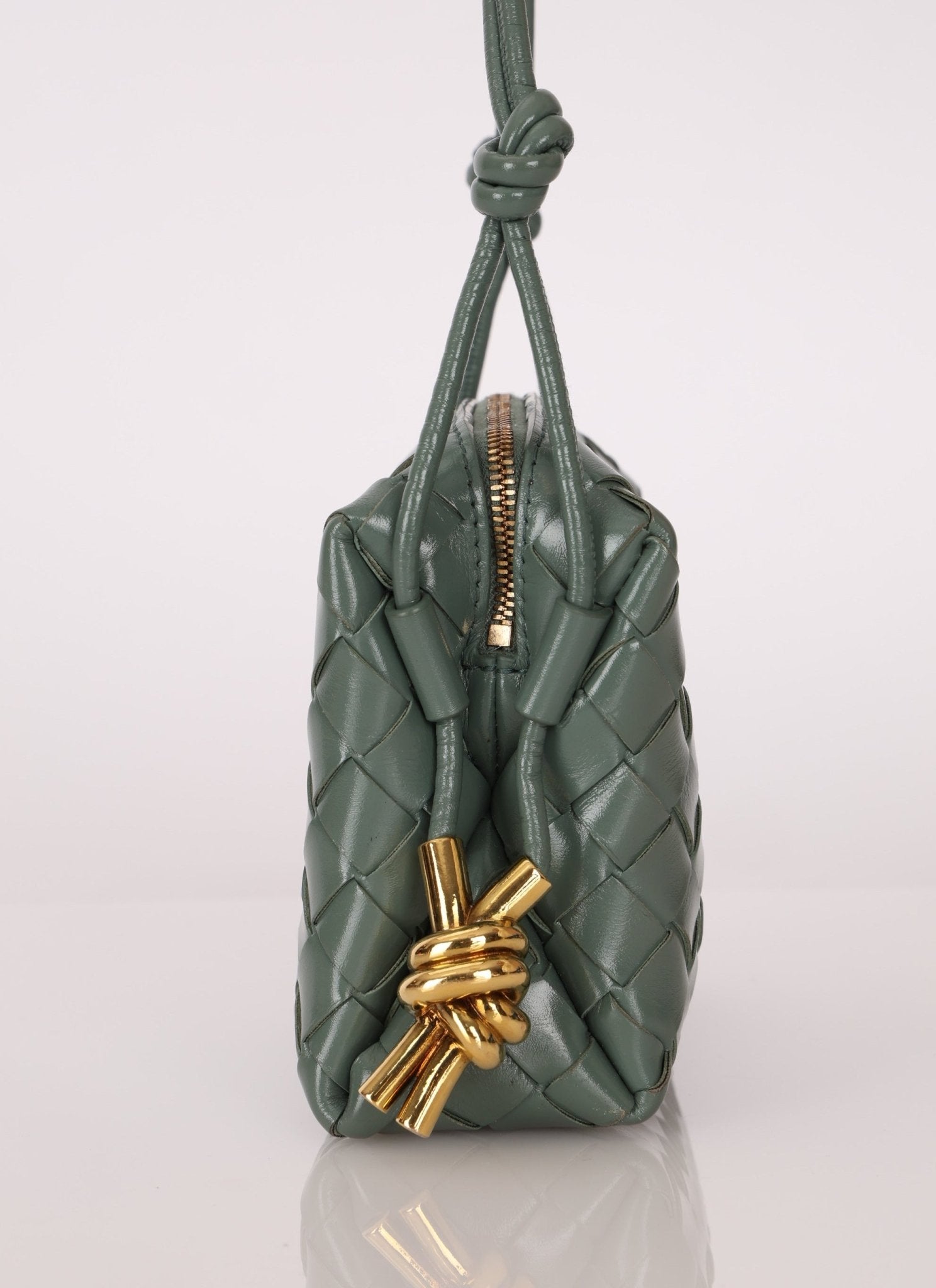 Bottega Veneta Mini Loop Intrecciato Polished Leather Camera Bag - FashioNica