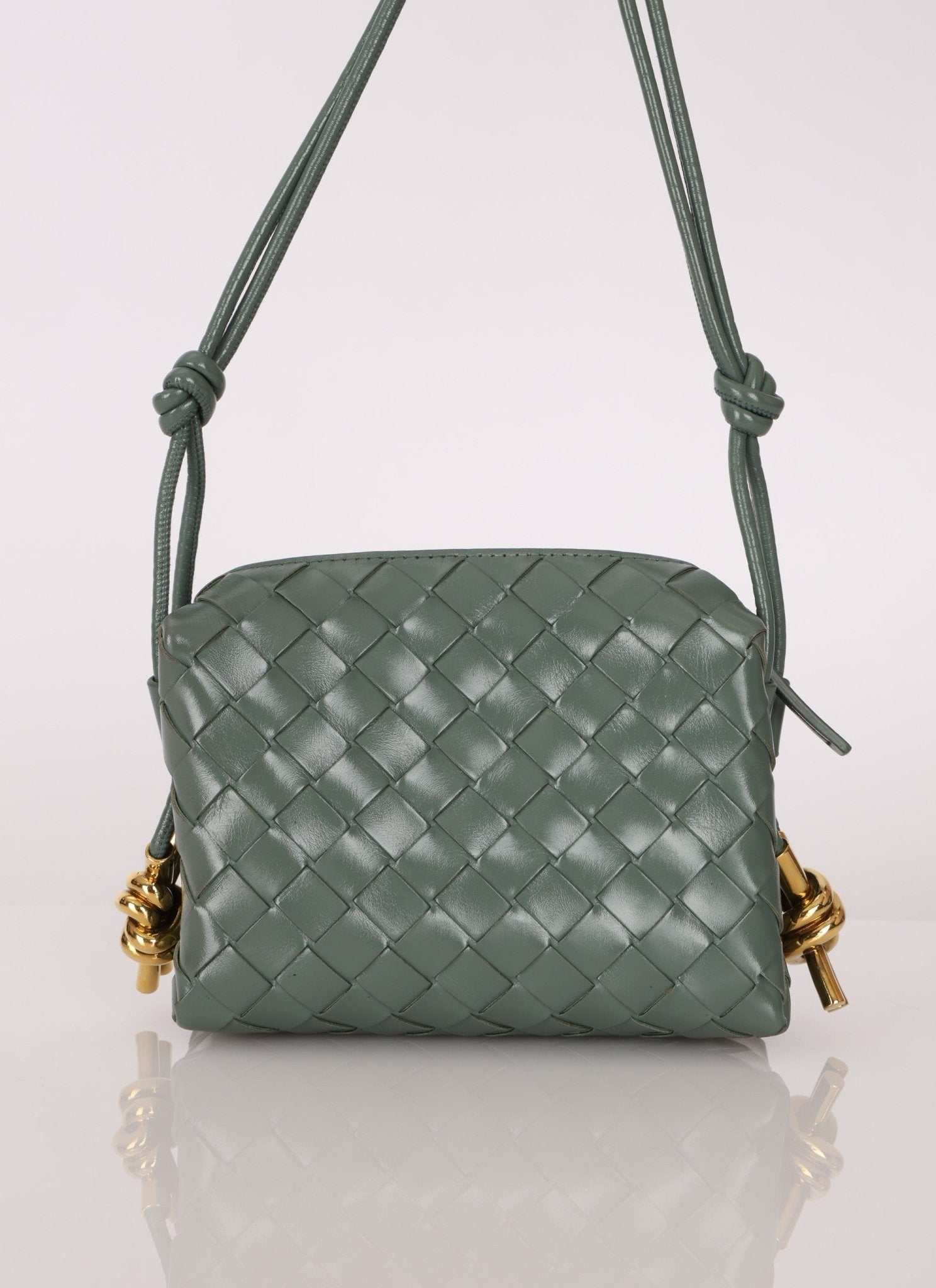Bottega Veneta Mini Loop Intrecciato Polished Leather Camera Bag - FashioNica