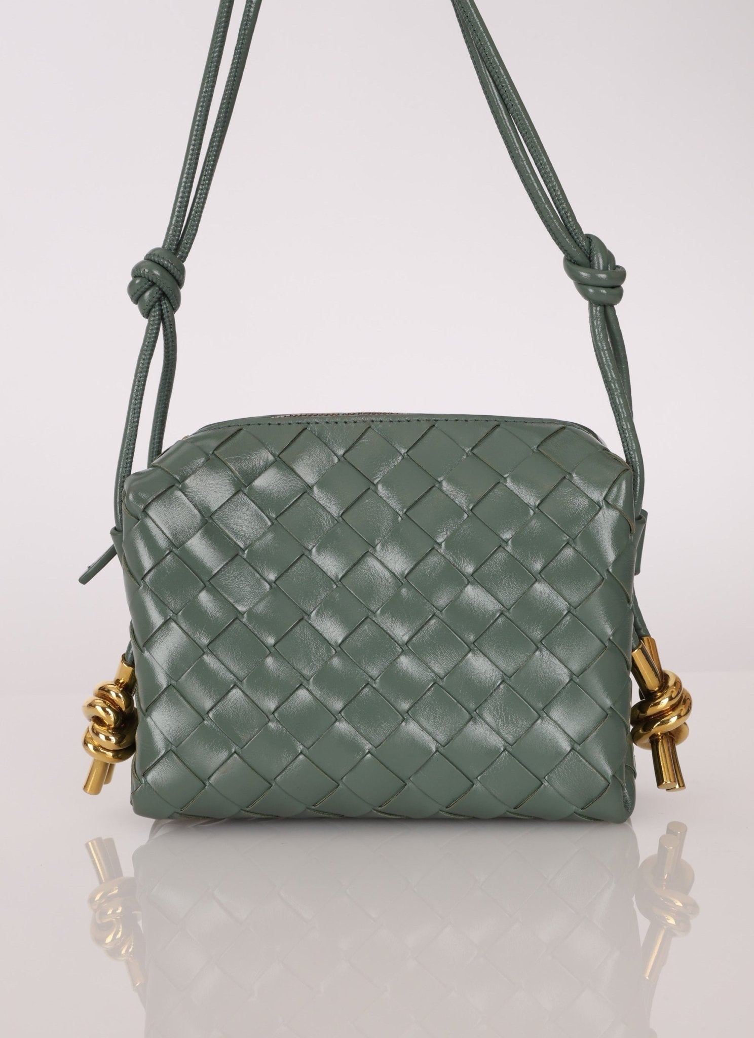 Bottega Veneta Mini Loop Intrecciato Polished Leather Camera Bag - FashioNica