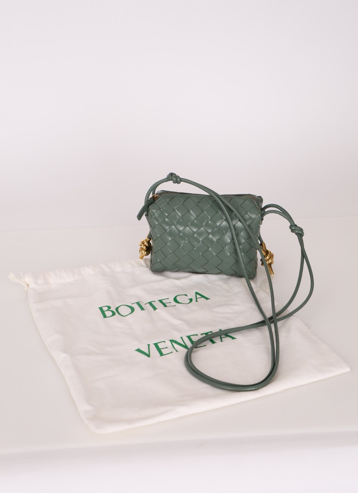 Bottega Veneta Mini Loop Intrecciato Polished Leather Camera Bag - FashioNica
