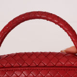 Bottega Veneta Red Intrecciato Turn - Lock Kelly Top Handle - FashioNica