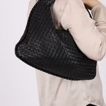 Bottega Veneta Small Intrecciato Black Hobo - FashioNica