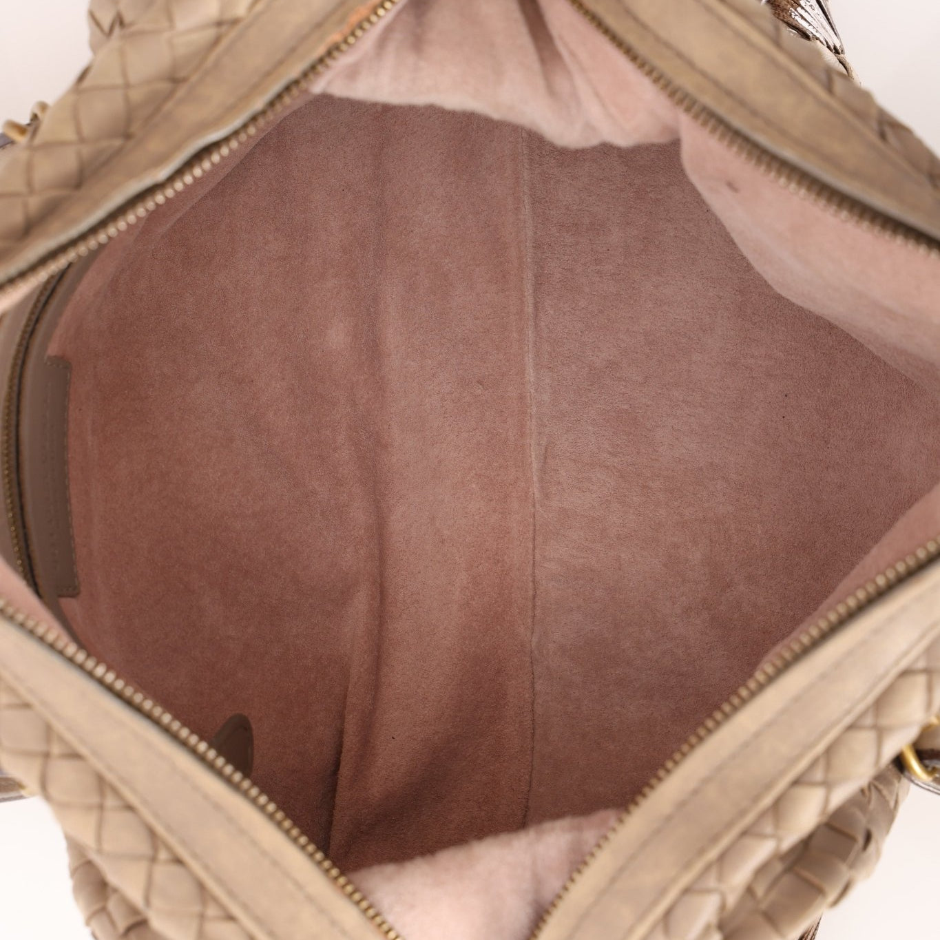 Bottega Veneta Taupe Intrecciato Mini Boston Bag - FashioNica