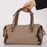 Bottega Veneta Taupe Intrecciato Mini Boston Bag - FashioNica