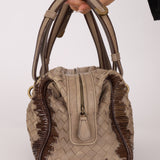 Bottega Veneta Taupe Intrecciato Mini Boston Bag - FashioNica