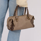 Bottega Veneta Taupe Intrecciato Mini Boston Bag - FashioNica