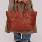 Bottega Veneta Terracotta Castaño Intrecciato Tote - FashioNica