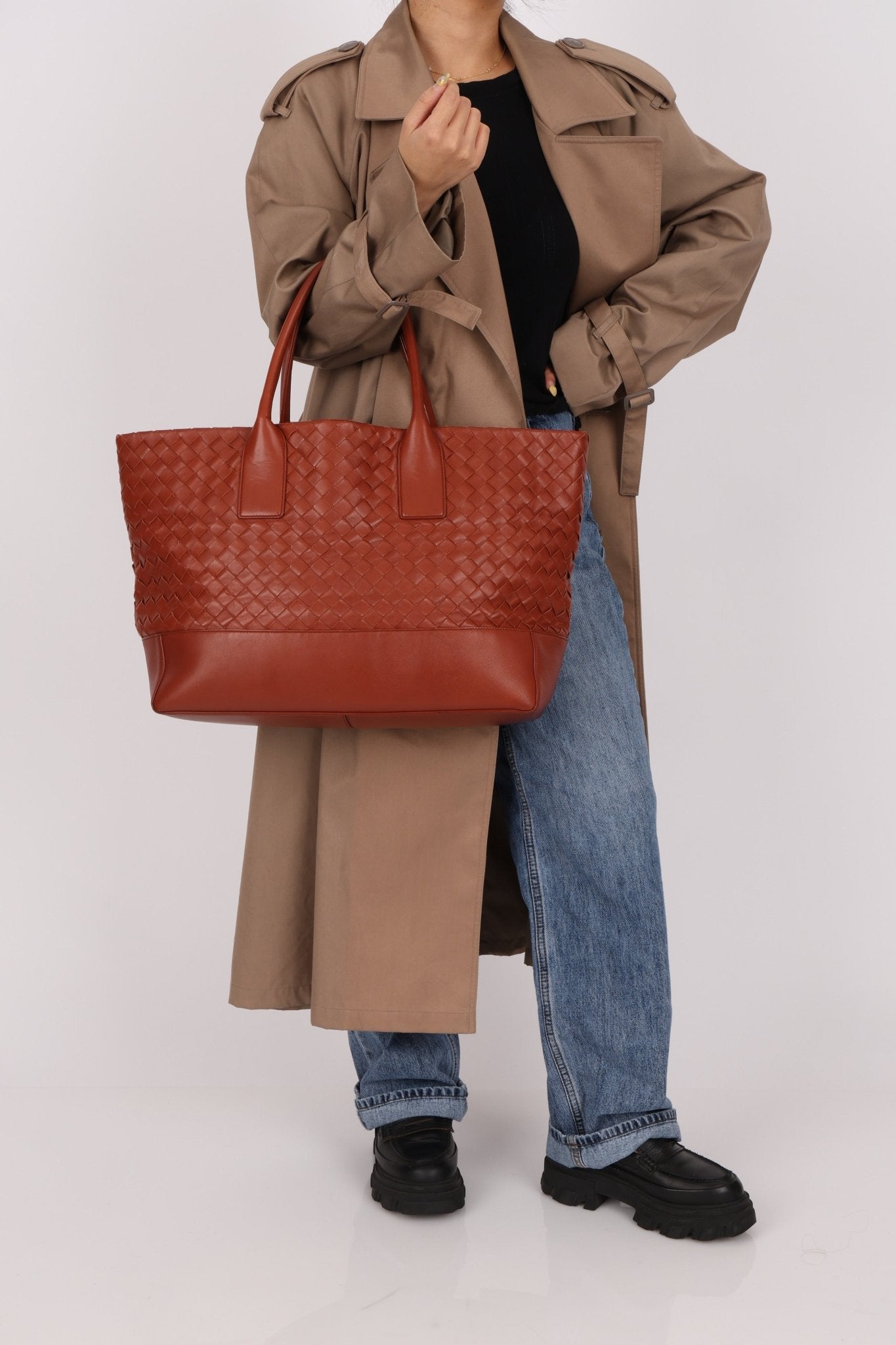 Bottega Veneta Terracotta Castaño Intrecciato Tote - FashioNica