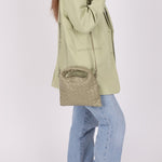 Bottega Veneta Travertine Intrecciato Mini Hop - FashioNica