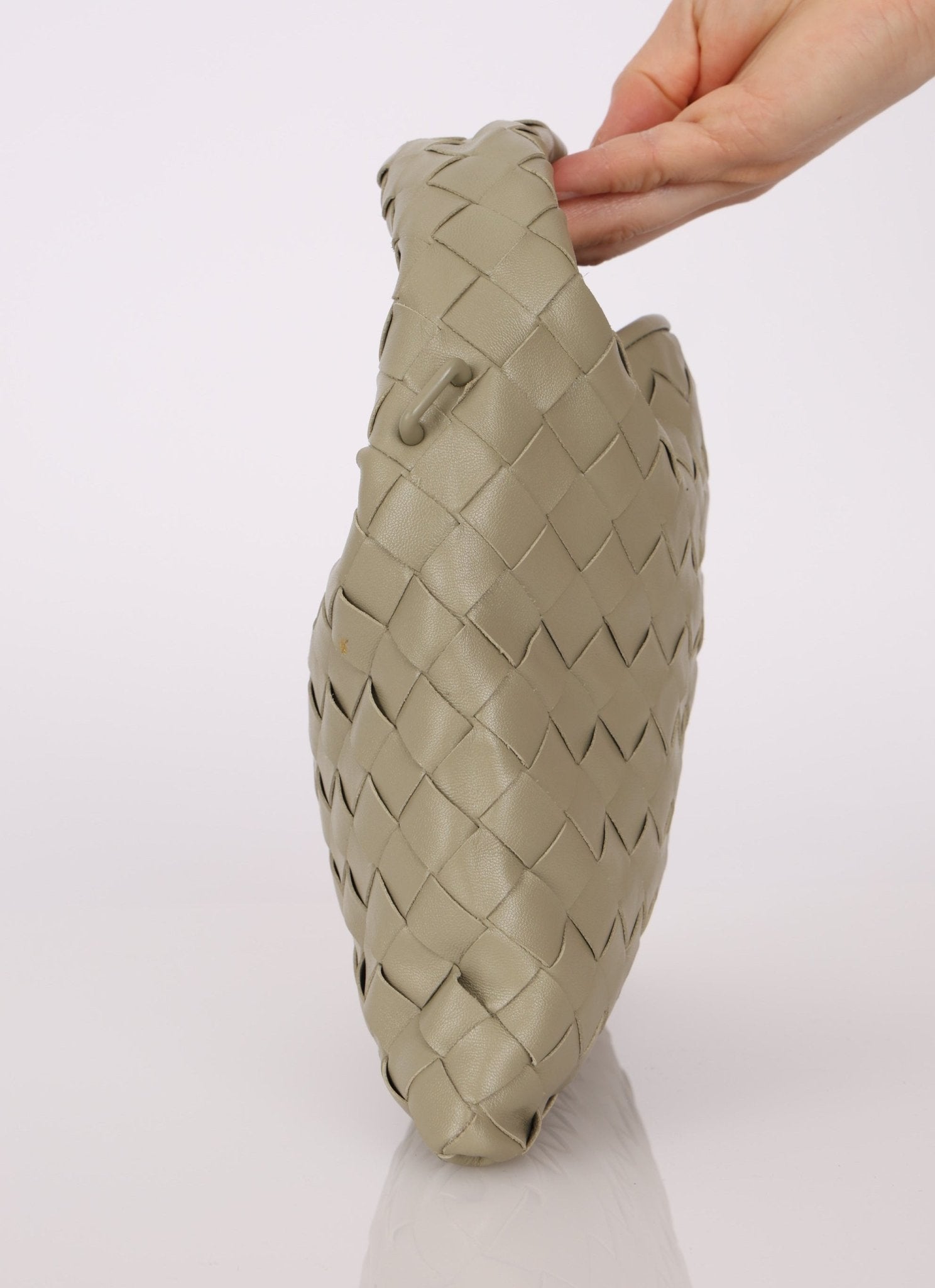 Bottega Veneta Travertine Intrecciato Mini Hop - FashioNica