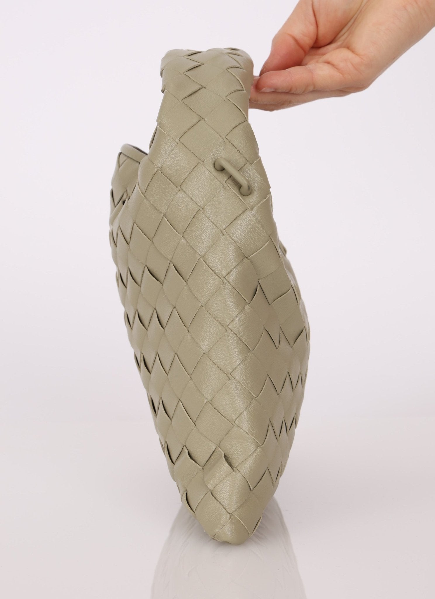 Bottega Veneta Travertine Intrecciato Mini Hop - FashioNica