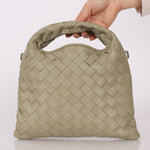 Bottega Veneta Travertine Intrecciato Mini Hop - FashioNica
